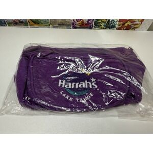 Harrah's Lake Tahoe Purple Waist Bag Fanny Pack Travel Zip‎ 9"
